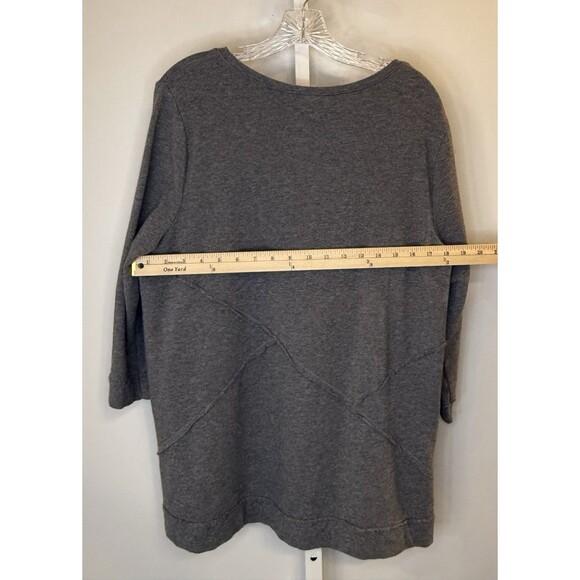 Chico’s Weekends Gray Tunic Top 2 (XL) Soft Modal Blend Cozy Fall Minimalist - Picture 5 of 11